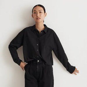 Madewell The Signature Poplin Crop Shirt Oversized $82 sz XXS